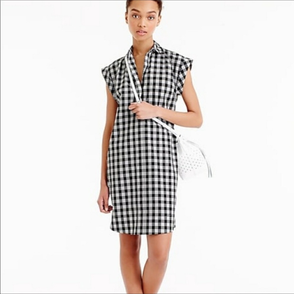 J. Crew Factory Gingham Check Jcrew Dress - Picture 4 of 4